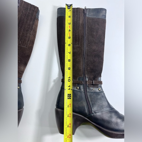 NAOT ‘Gratify’ Brown Suede Leather Boots Tall Heels Women’s 38 - Picture 14 of 14
